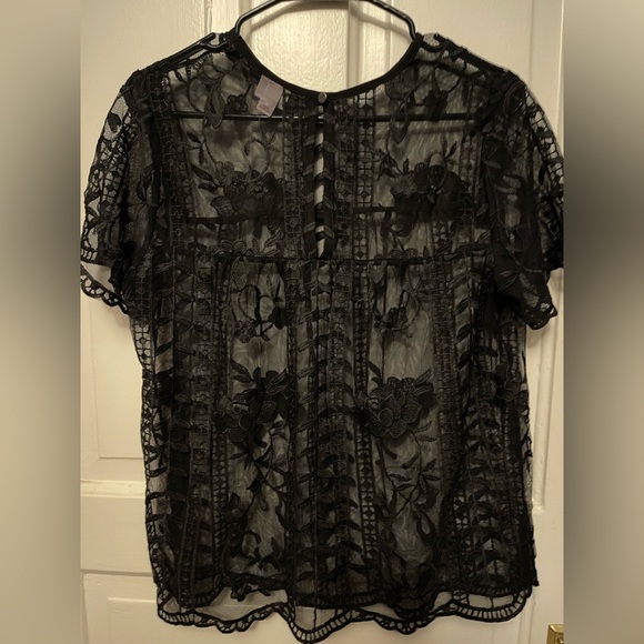 Merona Black Lace Blouse-NWOT - Picture 4 of 5